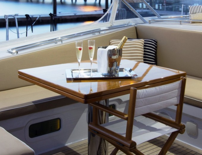 Table Image Gallery Sail Yacht INFINITY Cockpit Table Sunseeker yacht 73M Dining table