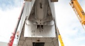 Hull number 388 being turned 