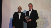 CEO of Mourjan Marinas IGY Michael Horrigan receiving the award - Image credit to IGY