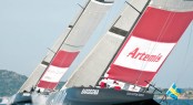 Louis Vuitton Trophy, Day 6. Artemis (SWE) vs Mascalzone Latino Audi Team (ITA) Photo Credit Paul Todd