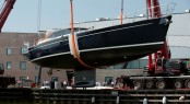 Uisge-Beatha Yacht during her launch at Jongert - Photo Credit to  E.J. Bruinekool Fotografie