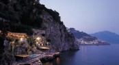 Amalfi Coast at night in Italy