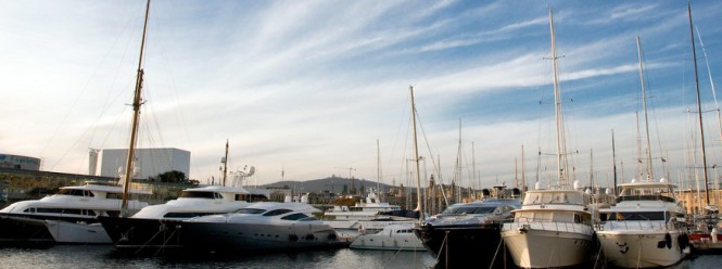 Luxury yachts at Marina Port Vell - Photo Credit Marina Port Vell