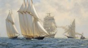 Painting of the original Schooner Atlantic by A D Blake Painting of the original Schooner Atlantic by A D Blake
