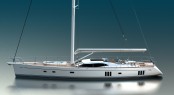 Profile of the Oyster 855 Sailing yacht - Photo Credit Oyster Marine