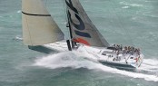 Sailing yacht ICAP Leopard at the Sevenstar Round Britain and Ireland Race start Photo by Rick Tomlinson.