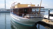 Aft View of Motor yacht Enticer by Trumpy. Photo Credit Seakeeper