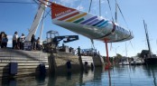 New 60 foot Imoca 60 Sailing yacht FONCIA at her launch - Photo Credit Yvan Zedda Team FONCIA