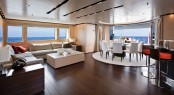 Sanlorenzo’s first steel megayacht The 46 Steel super yacht Lammouche Upper Salon and Dining - Photo Credit Sanlorenzo Sanlorenzo’s first steel megayacht The 46 Steel super yacht Lammouche Upper Salon and Dining - Photo Credit Sanlorenzo