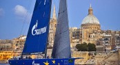 ESIMIT EUROPA 2 - Line Honours - crossing the finish line at 183232 Photo credit Rolex  Daniel Forster