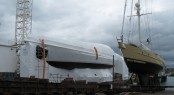 Sailing yacht Kaori and S/Y Celandine on the slipway &acirc;�� Photo courtesy of 37 South Ltd