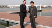Yoeida Marina, Seoul, Korea - Superior Jetties&acirc;�� Managing Director John Hogan, and Korean licensee Mr HY Kim