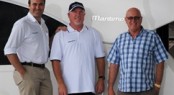 Bigfoot Marine principal Laurence Steytler with Maritimo's Luke Durman and CEO Bill Barry-Cotter