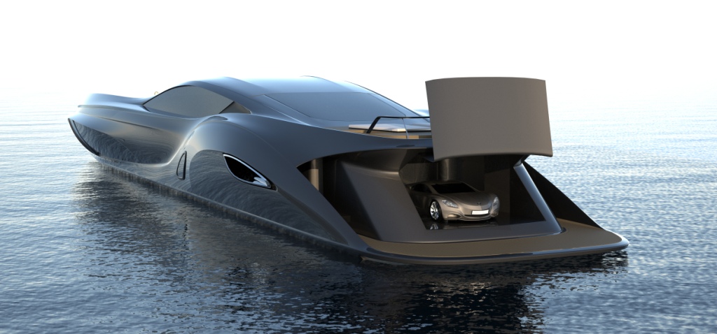 Yacht with Boat Garage