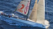 The Racing Supermaxi ALFA ROMEO (NZ) owned by Neville Crichton which won line honours in the 2009 Sydney to Hobart Race – Photo by Daniel Forster