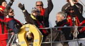 Happy smiling people racing aboard LAITA in 2010 - Credit Paul Wyeth