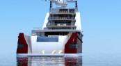110m Explorer Motor Yacht Concept by J Kinder Yacht Design- Aft View 110m Explorer Motor Yacht Concept by J Kinder Yacht Design- Aft View