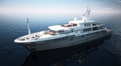 A Rendering of the 60m Superyacht Yogi which is now launched by Proteksan-Turquoise