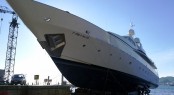 Motor yacht Tumberry C under refit at Atollvic Shipyard