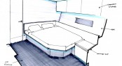 Sketch of Sailing yacht SANS Owners Cabin