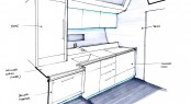 Yacht SANS Galley rendering