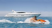 SEABOB Luxury Yacht Toy Pictured with Mangusta superyacht