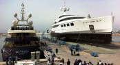 Motor yachts Nataly and Ulysses at the Benetti yard in Italy