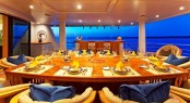 Yacht Imagine - Upper Aft Dining and bar Dining on an Amels 212 yacht