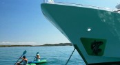 Superyacht and Kayak in Queensland