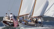Sailing Yacht Whitehawk racing in the first day of the Shipyard Cup