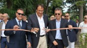 M. Caleo, M. Perotti, U. Galazzo at the launch of Sanlorenzo's new marina travel lift and the Sanlorenzo SL72 motor yacht - Credit Sanlorenzo M. Caleo, M. Perotti, U. Galazzo at the launch of Sanlorenzo's new marina travel lift and the Sanlorenzo SL72 motor yacht - Credit Sanlorenzo