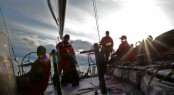 PUMA Ocean Racing Team hard at work before the finish (photo courtesy of PUMA Ocean Racing Team)