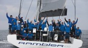 Rambler 100 team celebrating at the Lizard Point finish in South Cornwall, U.K. (photo credit TR2011 Mark Lloyd)