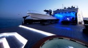 The new design of Motor yacht MYSTERE SHADOW includes a large spa on the lower deck The new design of Motor yacht MYSTERE SHADOW includes a large spa on the lower deck