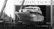 Zentric yacht at the Heesen shipyard in Holland