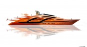 1. McDiarmid Design - 90m side profile Superyacht Conch - classic bow