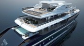 60m Touch yacht concept designed by Newcruise - Aft view 60m Touch yacht concept designed by Newcruise - Aft view