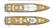 Layout of the CNB 43.20 m motor yacht designed by German Frers Image courtesy of CNB Superyachts
