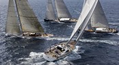 Maxi division sailing yachts head upwind - Photo credit Rolex  Carlo Borlenghi