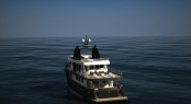 Ocean King 88 Yacht rendering - aft view Ocean King 88 Yacht rendering - aft view