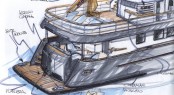 Sketches of the new 88ft Ocean King 88 superyacht Sketches of the new 88ft Ocean King 88 superyacht