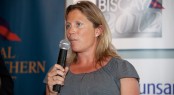 Yachtswoman Sam Davies at the launch of the Royal Southern Yacht Club's new offshore Biscay 2012 Race in Cowes - Photo by Michael Austen Photography