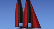 Sauter Carbon Offset Design DynaWing AC72 Schooner for the 34th Americaâs Cup Challenger Catamaran