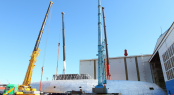 Turning of the first 60m Perini Series yacht C.2193 (hull n.) at the Perini Navi shipyard in Turkey
