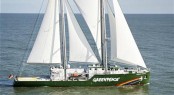 Greenpeace launches a new Rainbow Warrior III motor yacht - The Rainbow Warrior III on Sea Trials