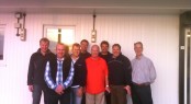 L-R are Patrick Liardet, Jerry Hill, Alain Waha, Steve Johnson, Brian Mead, Nick Compton, Stuart Childerley and Andrew Dallas, the winners!