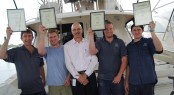 Riviera's OHSE award recipient Jason Gillians and Star Performers Bryce Goding Robert Miller and Rhys Phillips are recognised for their effort