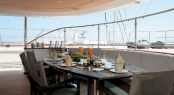Al fresco dining - 56m charter yacht Rosehearty