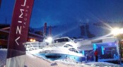 Azimut 40 motor yacht on the mountains of Courchevel, France for World Cup Women's Ski 