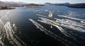Sailing yacht Investec Loyal on approach to the finish line Photo D. Foster